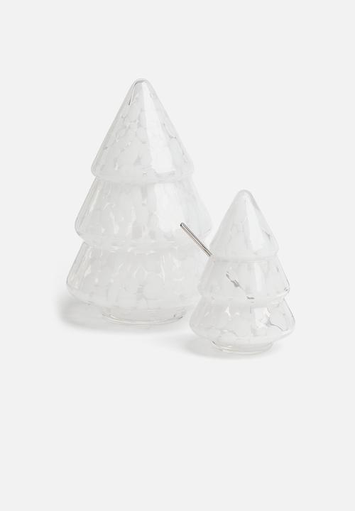 H&M - Tree-shaped glass marmalade jar - transparent speckled