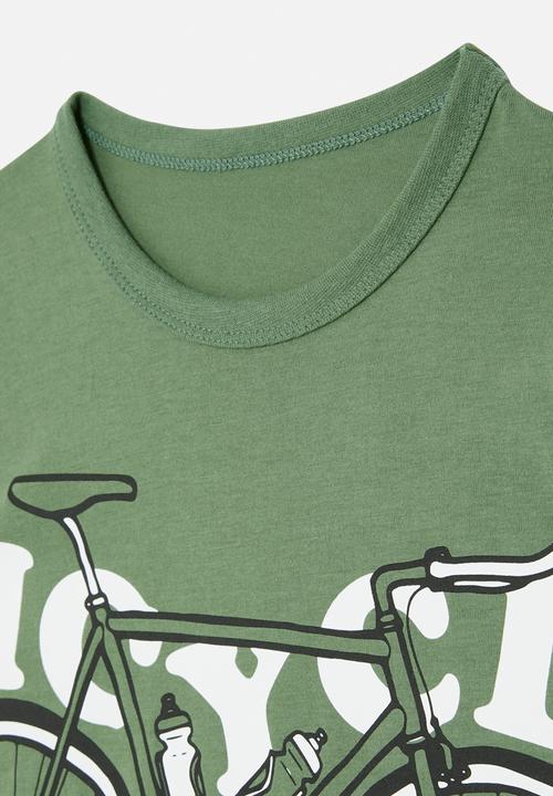 Pop Candy - Bicycle print tee - green