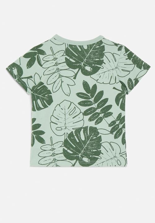Pop Candy - Palm print tee - green