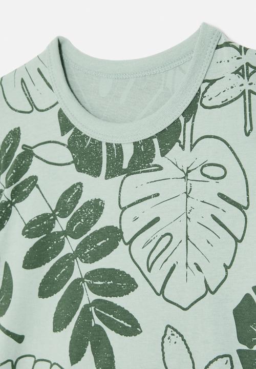 Pop Candy - Palm print tee - green