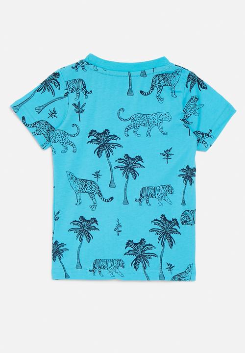 Pop Candy - Printed crew neck tee - aqua blue