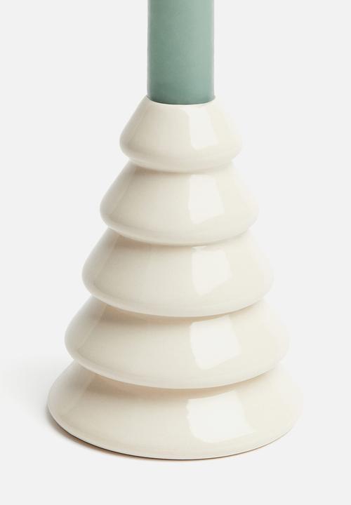 H&M - Stoneware candlestick - white