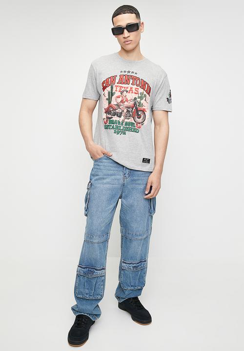 Brave Soul - T-Shirts - Light Grey Marl