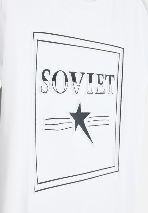 SOVIET - Boys crew neck fashion tee - white