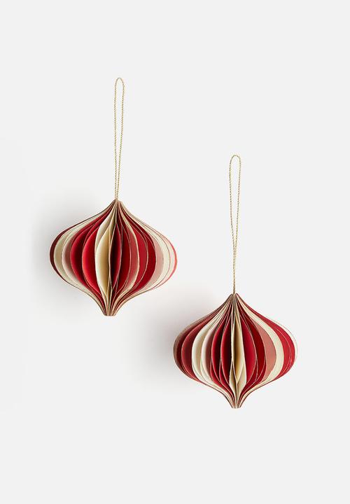 H&M - 2-pack christmas decorations - red,multi