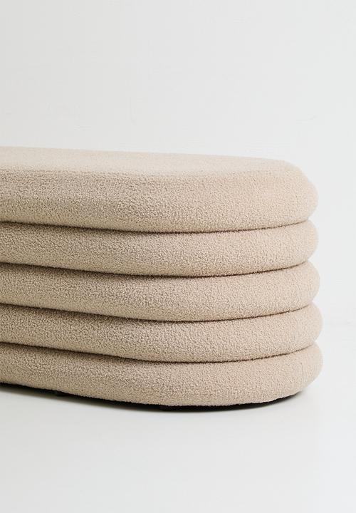 Sixth Floor - Parker storage ottoman - Caramel boucle