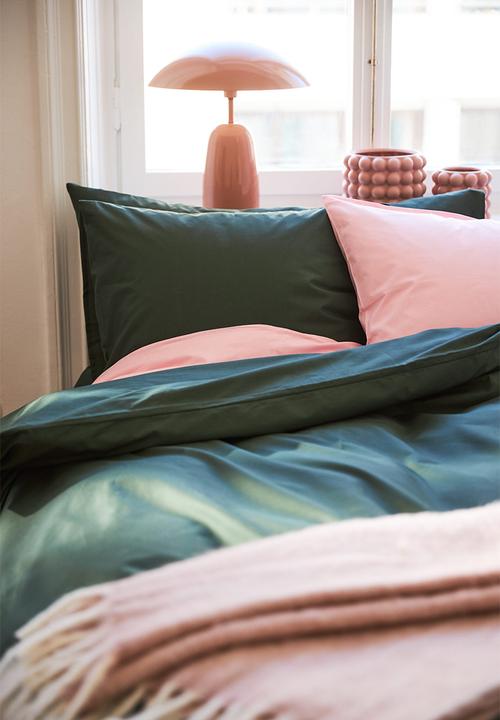 H&M - Cotton double/king duvet cover set - dark green