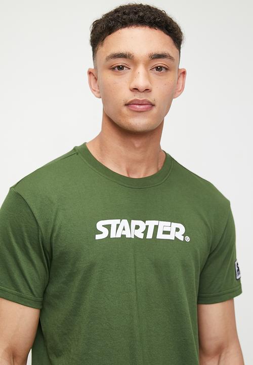 Starter - Starter word tee - olive & white