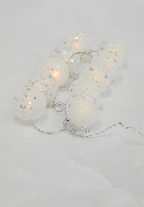 H&S - Glitter ball string lights LED - clear
