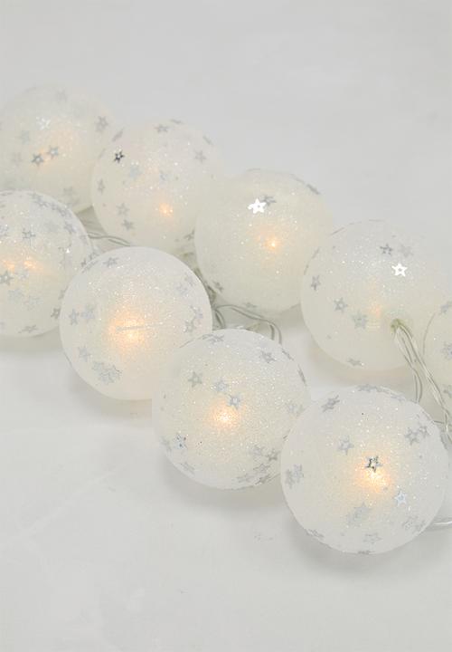 H&S - Glitter ball string lights LED - clear