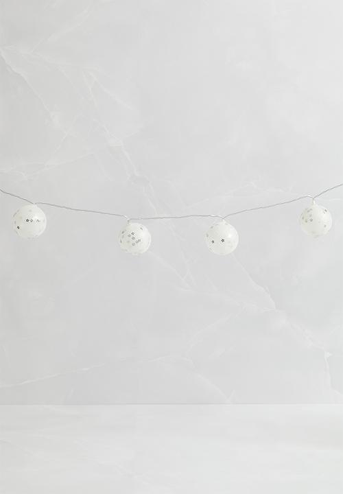 H&S - Glitter ball string lights LED - clear