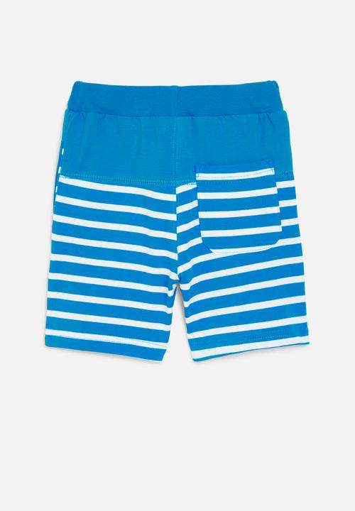 Pop Candy - Striped shorts-light blue