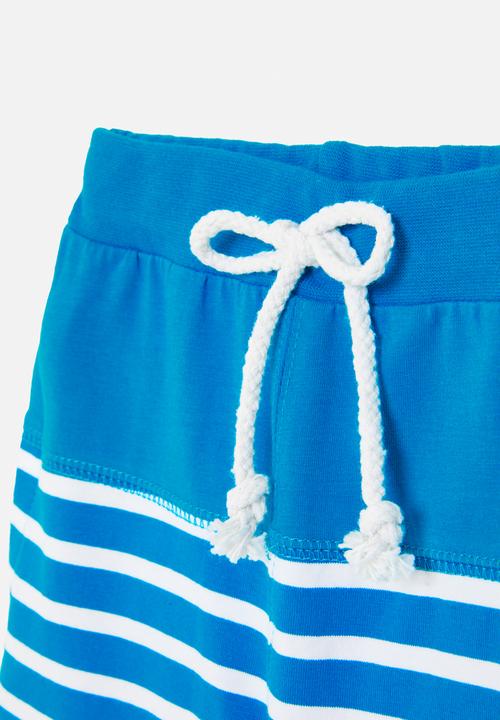Pop Candy - Striped shorts-light blue
