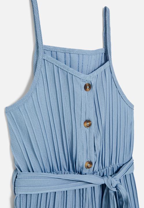 Pop Candy - textured jumpsuit-light blue
