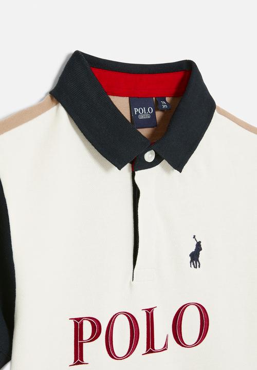 POLO - Boys dylan colour blocked golfer - off white