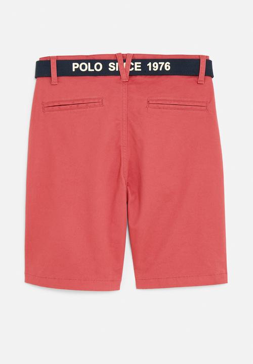 POLO - Boys andrew belted chino short - brick