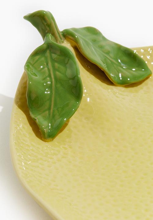 H&M - Lemon-shaped stoneware serving plate - yellow