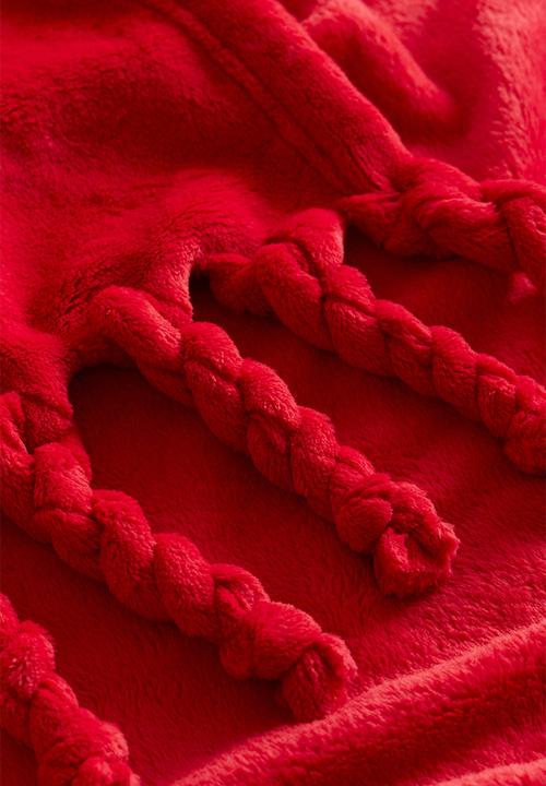 H&M - Fringed blanket - red