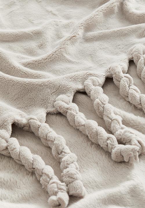 H&M - Fringed blanket - light mole 