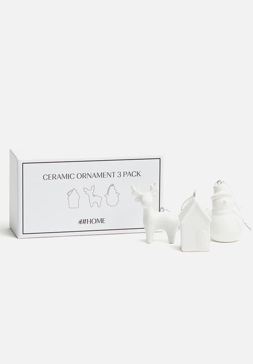 H&M - 3 pack christmas ornaments - white