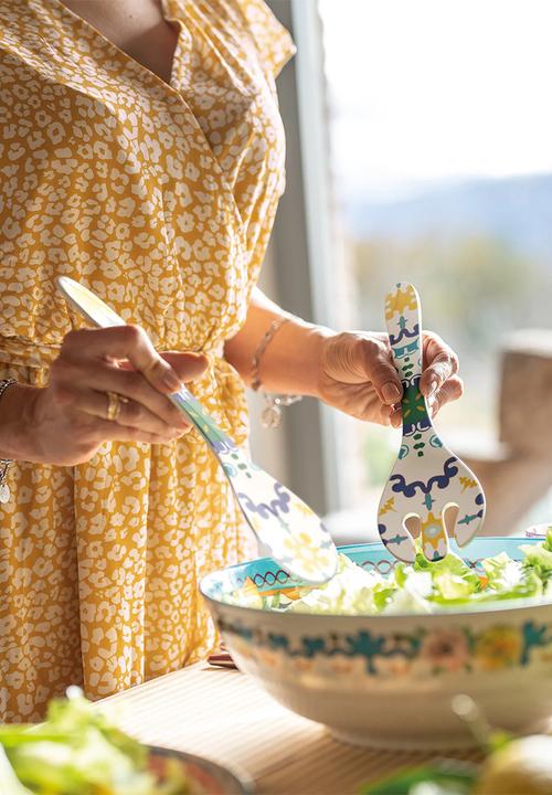 Guzzini - Flower & Lemon salad servers set of 2 - Multi