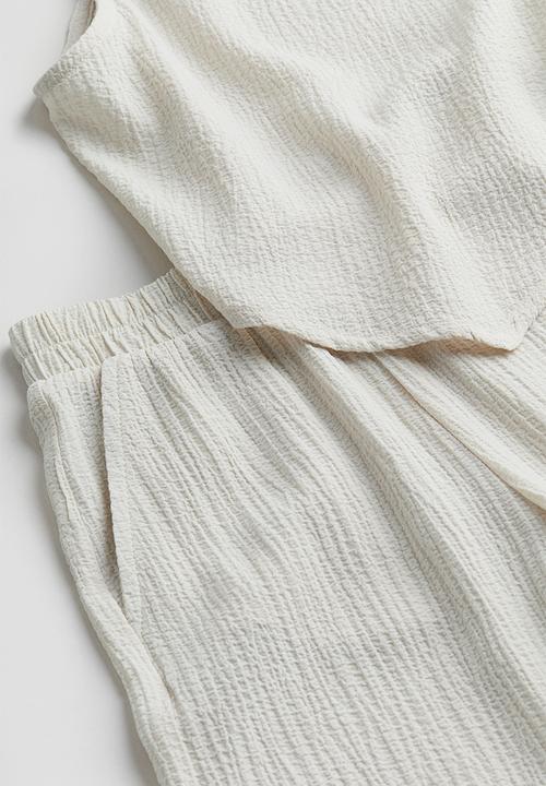 H&M - 2 piece strappy top and trousers set - cream