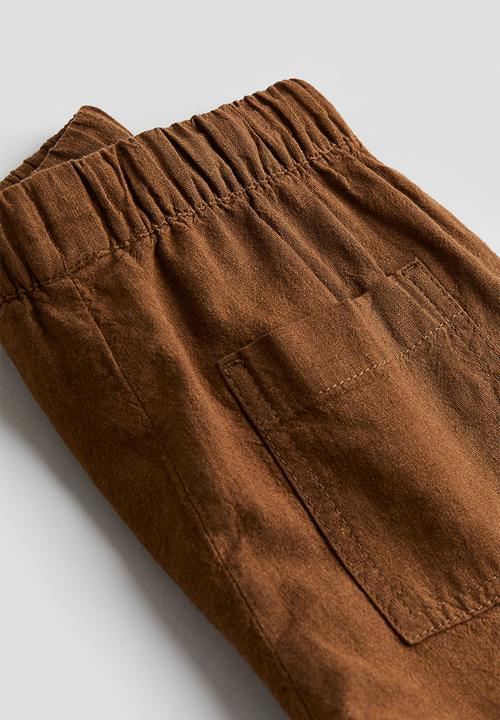 H&M - Linen-blend pull-on shorts - brown