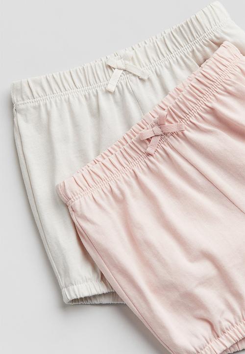 H&M - 2 pack jersey shorts - light pink & white
