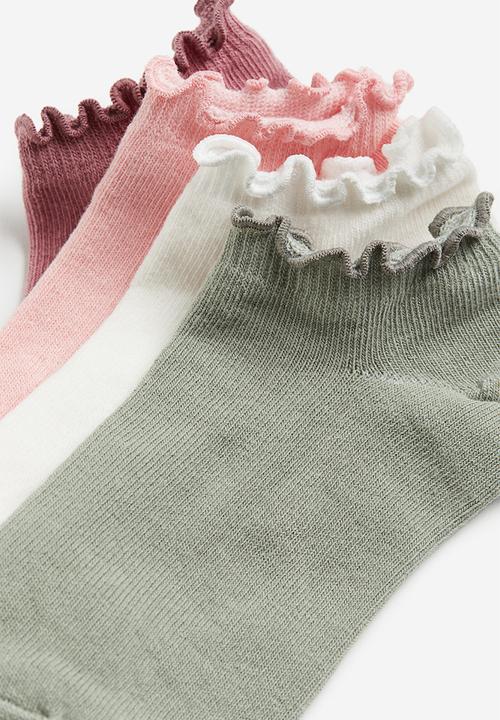 H&M - 7 pack trainer socks - light pink & dark pink 