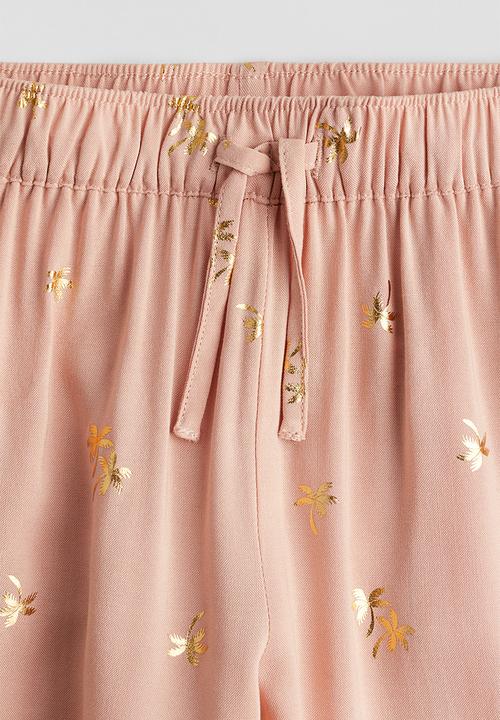 H&M - Woven joggers - dusty pink patterned
