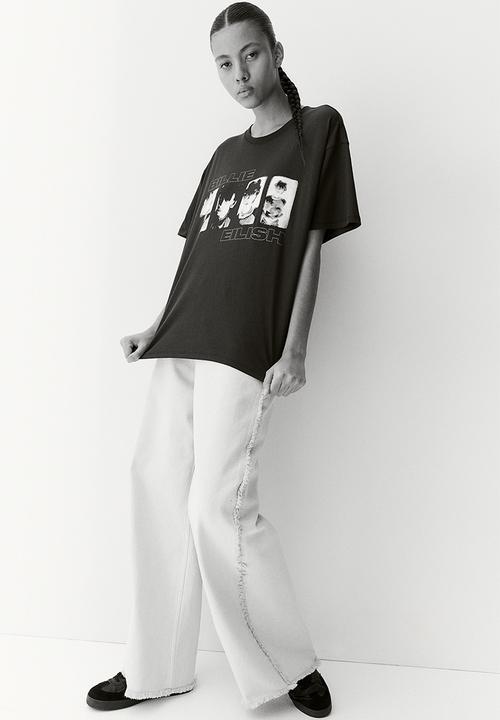 H&M - Oversized printed T-shirt - black billie eilish