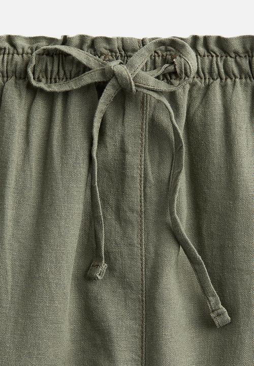 H&M - Linen-blend shorts - khaki green