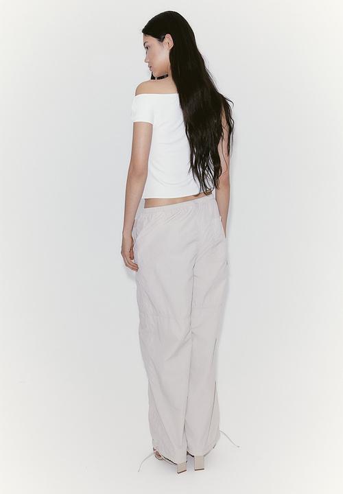 H&M - Twist-detail one-shoulder top - white