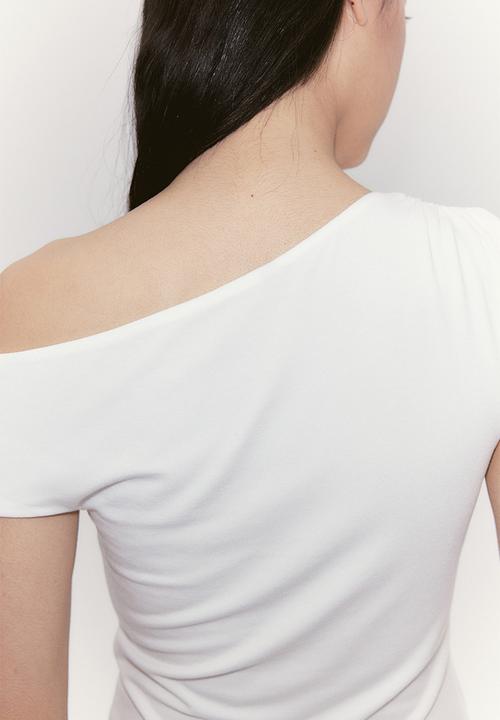 H&M - Twist-detail one-shoulder top - white