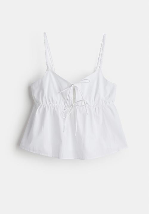 H&M - Tie-detail strappy top - white