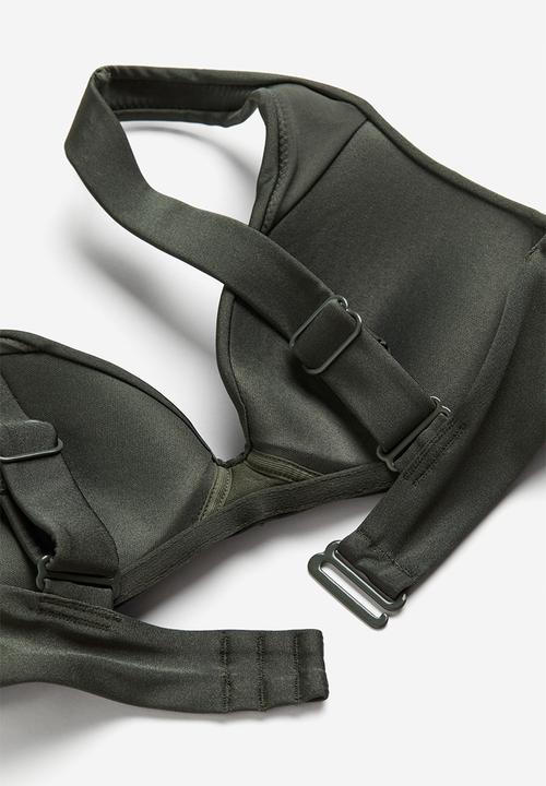 H&M - Push-up bikini top - dark khaki green
