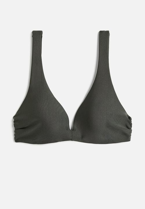 H&M - Push-up bikini top - dark khaki green