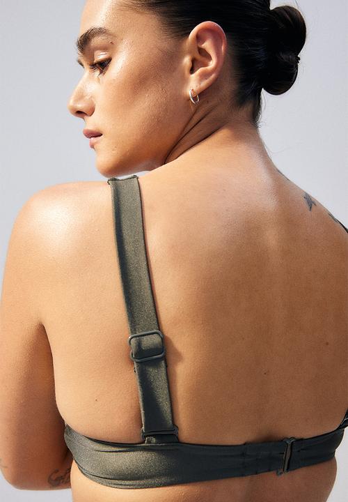 H&M - Push-up bikini top - dark khaki green