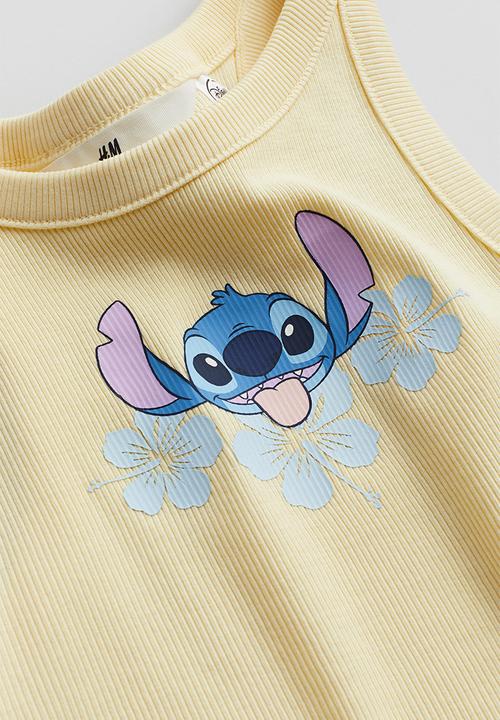 H&M - Ribbed vest top - light yellow lilo & stitch