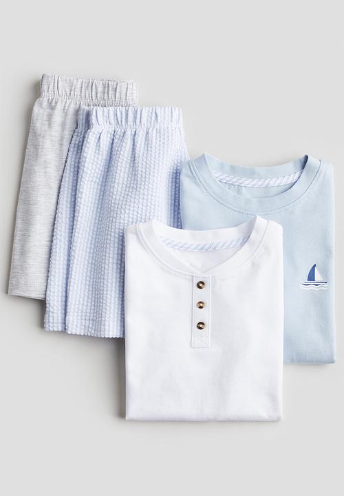 H&M - 2 pack printed pyjamas - light blue sailing boat