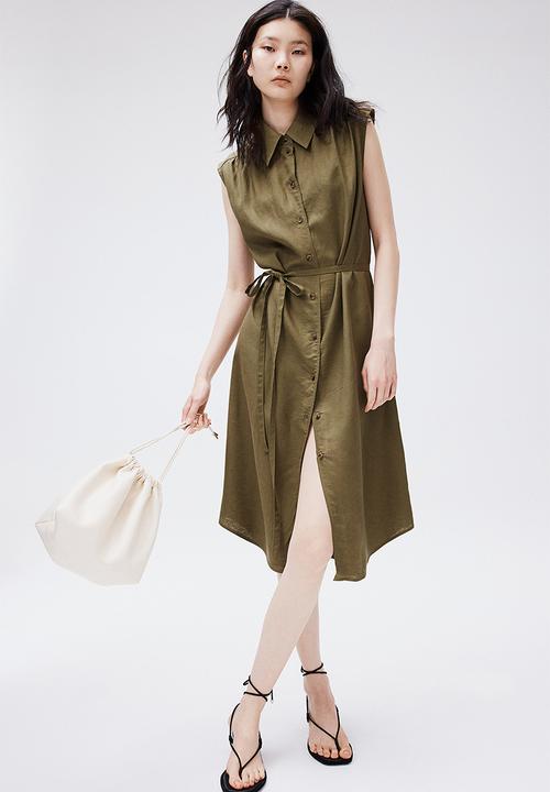 dark khaki green dress Emily Dress – Tanya Taylor main image 0