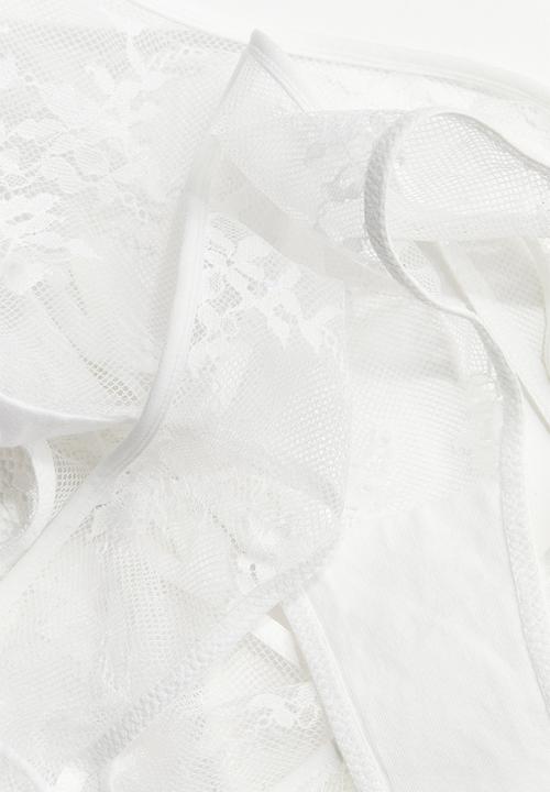 H&M - 2-Pack lace brazilian briefs - white