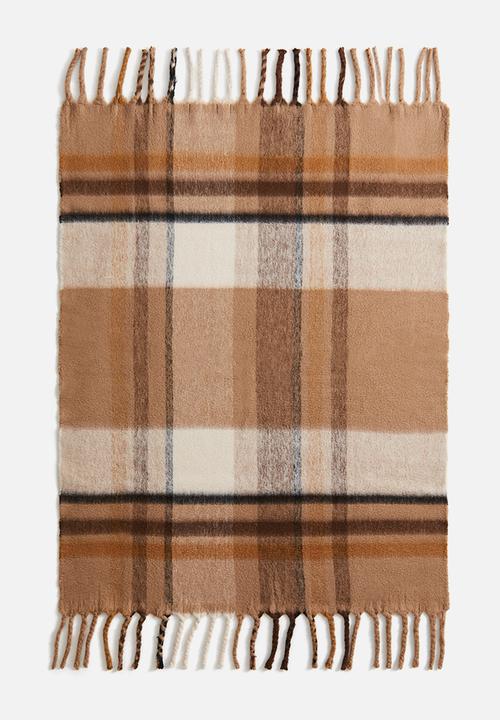 H&M - Patterned blanket - dark beige checked