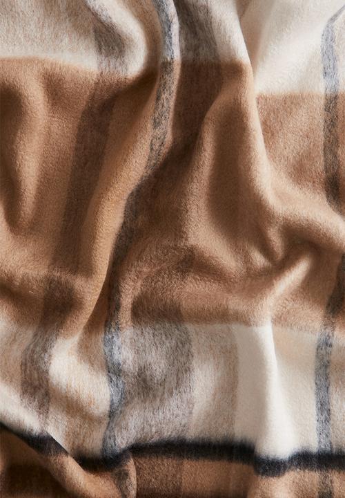 H&M - Patterned blanket - dark beige checked
