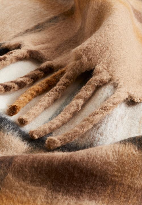 H&M - Patterned blanket - dark beige checked