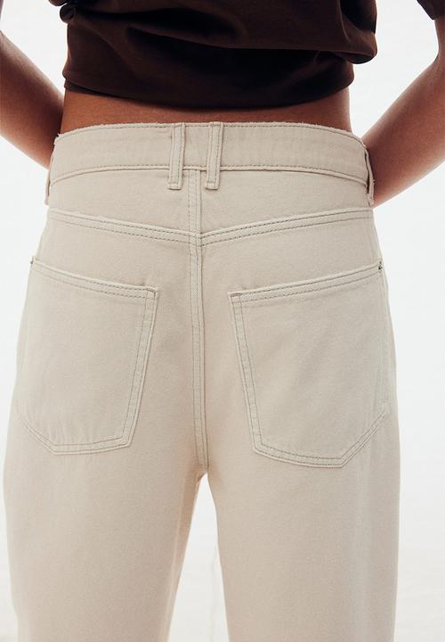 H&M - Baggy low jeans - light beige