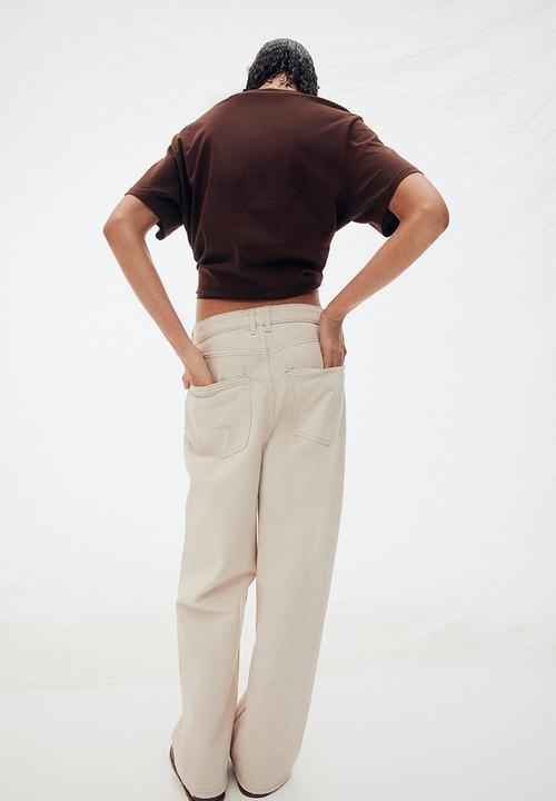 H&M - Baggy low jeans - light beige
