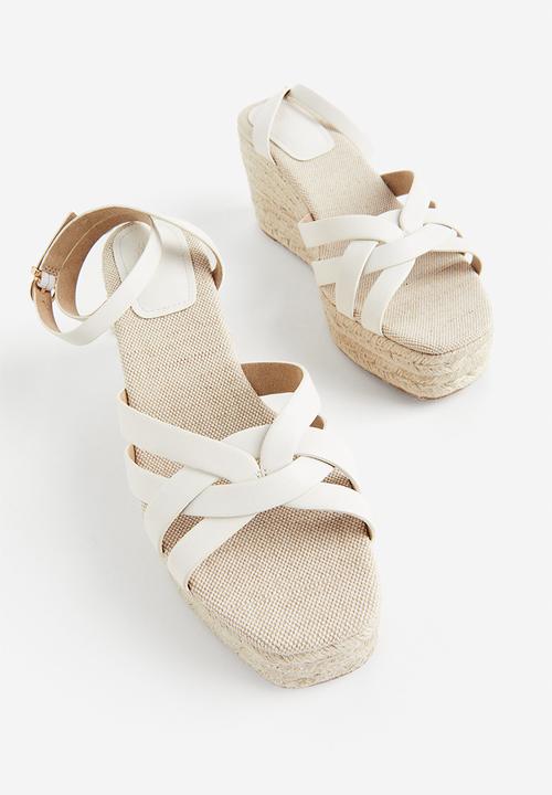 H&M - Wedge-heeled espadrilles - white