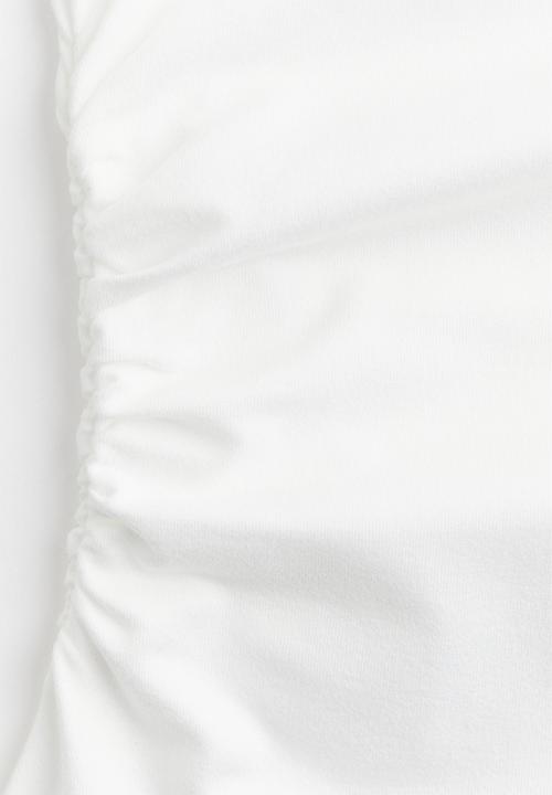 H&M - Gathered dress with flared skirt - cream