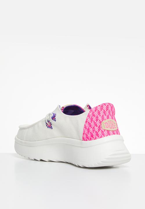 Hey Dude - Wendy Peak Chambray Woven Slip-On - White/Pink